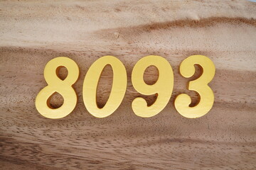 Number 8093 is made of 1 cm thick teak, painted gold on top of real wood with dark brown to light...