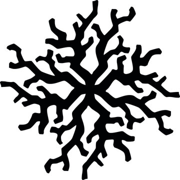 Roots on white background Nature illustration. Tree vector icon. rhomboid shape. Stock image.