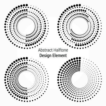 Abstract halftone spiral design element. Halftone background. Halftone logo. Design element for various purposes.