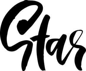Star. Modern brush ink lettering.