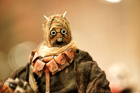 Star wars tusken raider sand people action figure photographed in may 15 2022 comicon el salvador