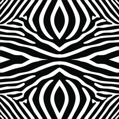 Black-White Stripes Lines Motifs Pattern Inspired by Zebra. Decoration for Interior, Exterior, Carpet, Textile, Garment, Cloth, Silk, Tile, Plastic, Paper, Wrapping, Wallpaper, Pillow, Background, Ect