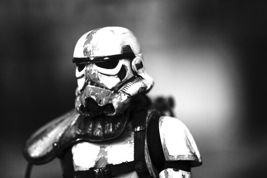 Star wars storm trooper incinerator action figure close up action figure photographed in may 15 2022 comicon el salvador