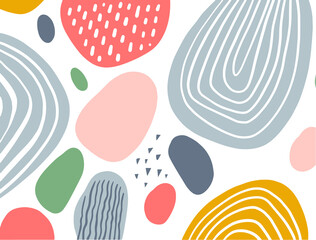 Abstract shapes set for background cover or poster. Vector illustration.