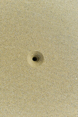 Fototapeta na wymiar trou dans le sable