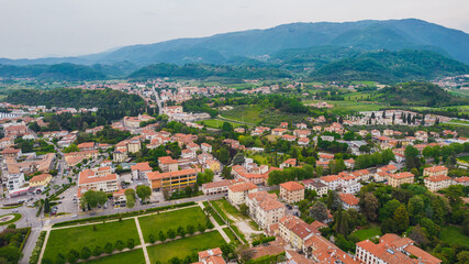 Aerial View of Bassano del Grappa, Vicenza, Veneto, Italy, Europe