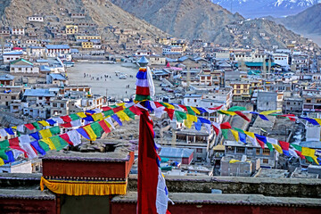 View of nature and architecture on the mountain of Leh Ladakh