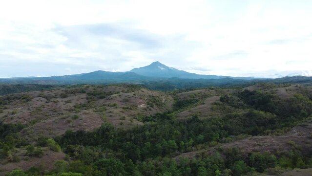 Aerial view of Mount Seulawah Agam, Aceh, Indonesia.