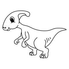 Parasaurolophus cartoon coloring page illustration vector. For kids coloring book.