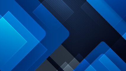 Obraz premium Abstract background dark blue and black with modern corporate concept and square element shapes