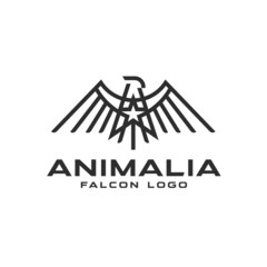 Falcon with Star logo Vector.