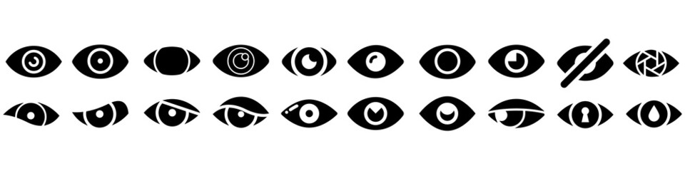 Eye icon vector set. look illustration sign collection. watch symbol. view logo.