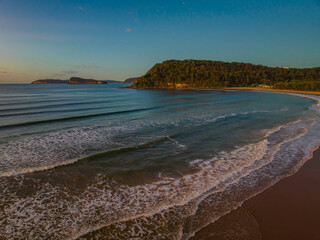 Aerial sunrise seascape on a brisk Autumn's day