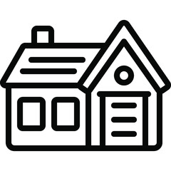 Bungalow With Garage Icon