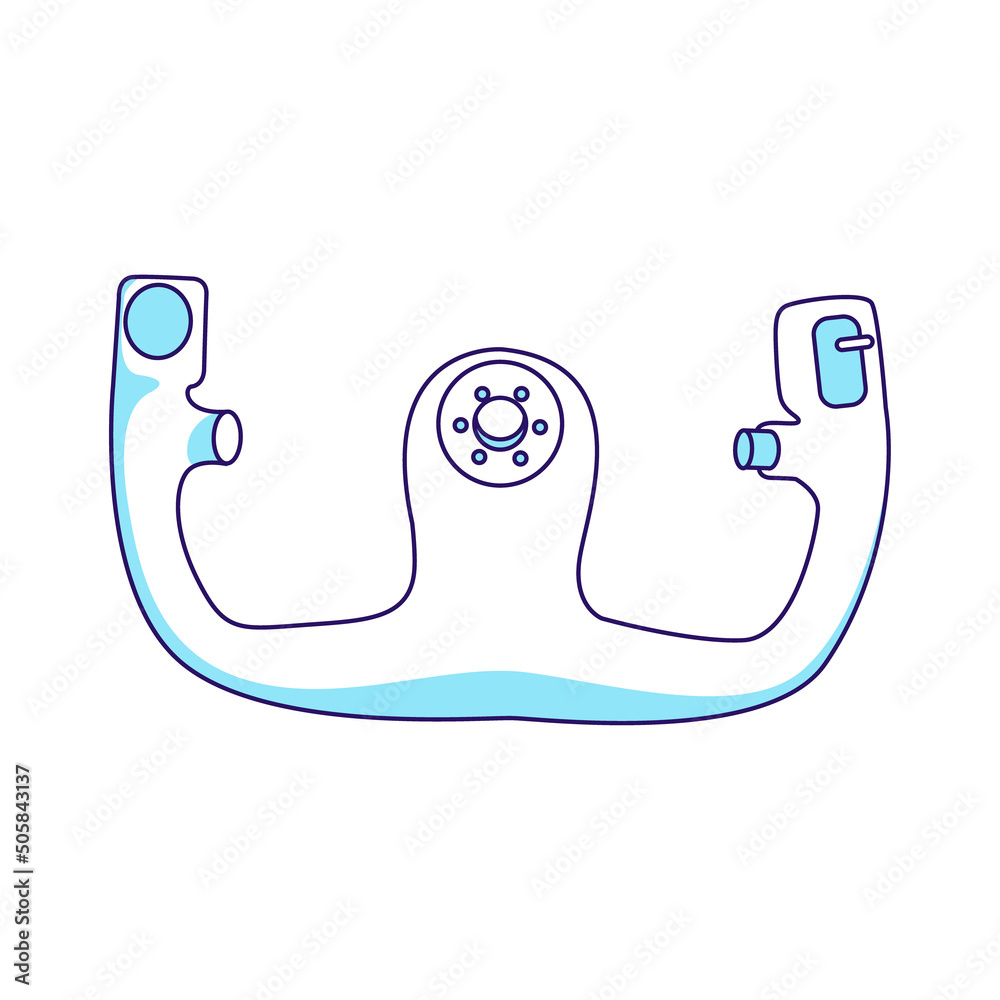 Poster yoke semi flat color vector element. full sized object on white. plane attitude. control column. ste