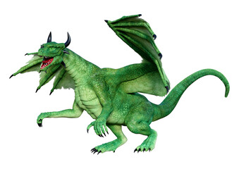 Fototapeta premium 3D Rendering Fairy Tale Dragon on White