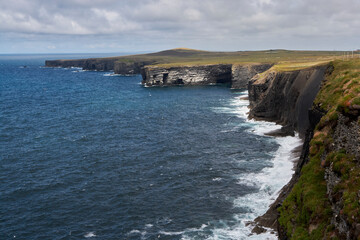 Fototapeta na wymiar View of the Loop Head cliffs in the Clare county, Ireland