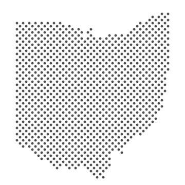 Ohio - Bundesstaat in den USA aus Punkten