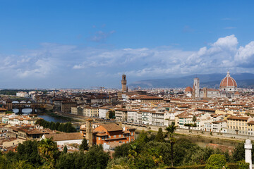 Fototapeta na wymiar Amazing view of the city of Florence with Brunelleschi's Dome. Florence, Italy