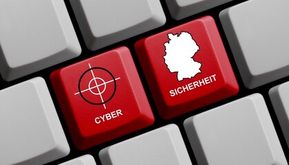 Cybersicherheit und Abwehr von Cyberangriffen in Deutschland - obrazy, fototapety, plakaty