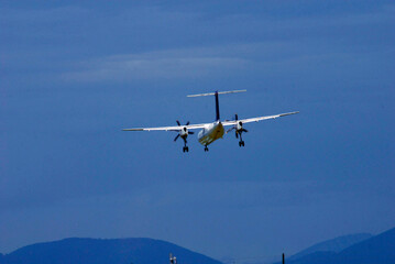 Fototapeta na wymiar flying with an airplane in the air