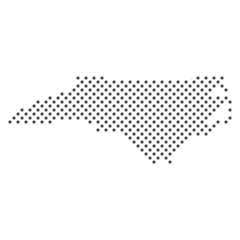 North Carolina Landkarte - Bundesstaat in den USA aus Punkten © kebox