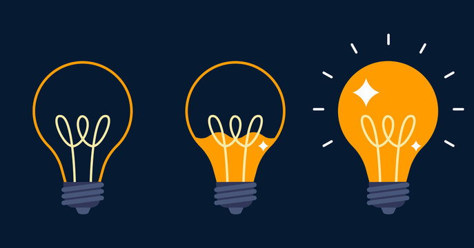 Lightbulb with liquid inside. Creative idea concept Vector illustration