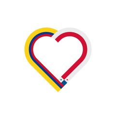 unity concept. heart ribbon icon of colombia and panama flags. vector illustration isolated on white background