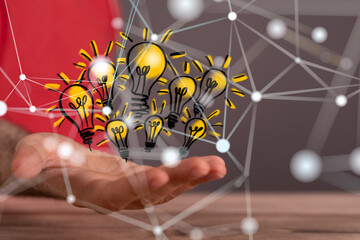 Neural network 3D illustration. Big data and cybersecurity