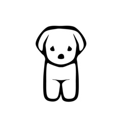 Puppy sign on white background