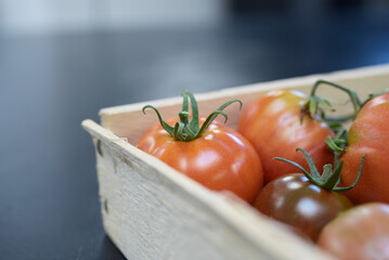 cagette retour de marché - tomates bio