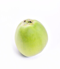 Green coconut fruit isolated on white
