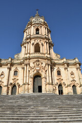 Fototapeta na wymiar The cathedral of of Modica, an old town of Sicily region, Italy.