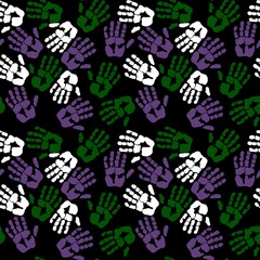 Kids seamless hands print pattern for fabrics and packaging and gifts and cards and linens and wrapping paper