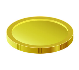 simple gold coin isolated on white background, vector illustration