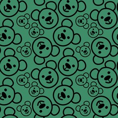Fototapeta na wymiar Kids seamless bears pattern for fabrics and textiles and packaging and gifts and cards and linens and wrapping paper