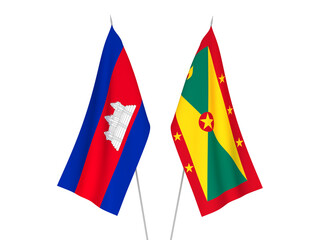 Kingdom of Cambodia and Grenada flags