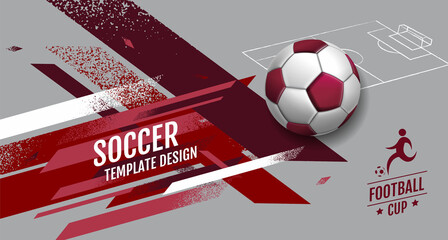 Soccer Template design , Football banner, Sport layout design, vector illustration. - obrazy, fototapety, plakaty