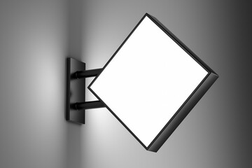 Blank square light box sign mockup with copy space