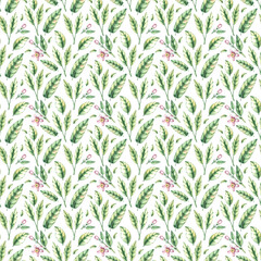 Watercolor pattern with hand-drawn lemons