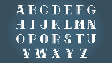 装飾用クラシカルなアルファベットのフォント / ライン