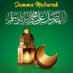 Elegent and Beautiful Jumma Mubarak Post Design for social media Meaning as Blessed Friday.