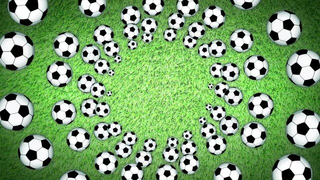 SOCCER BALLS Animation Background, Rendering, Loop, with Alpha Matte
