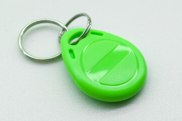 RFID tag key chain. Plastic cloned non-contact electronic radio key for intercom. NFC tag....