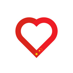 unity concept. heart ribbon icon of vietnam and china flags. vector illustration isolated on white background