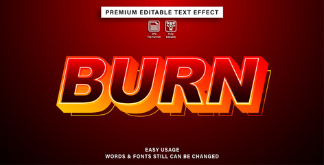 burn editable text effect