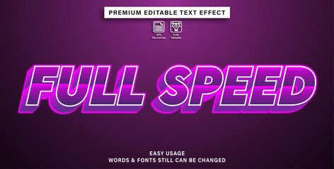 full speed editable text effect