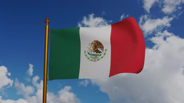 National flag of Mexico waving 3D Render