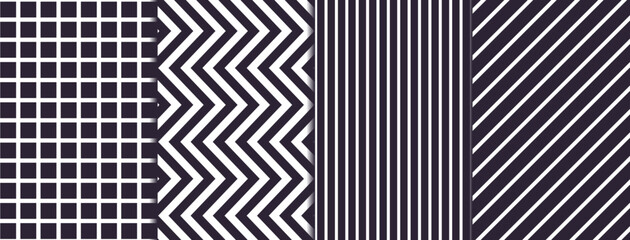 Geometric minimal lines and seamless pattern flat illustration.