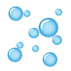 shiny blue soap bubbles isolated on white background